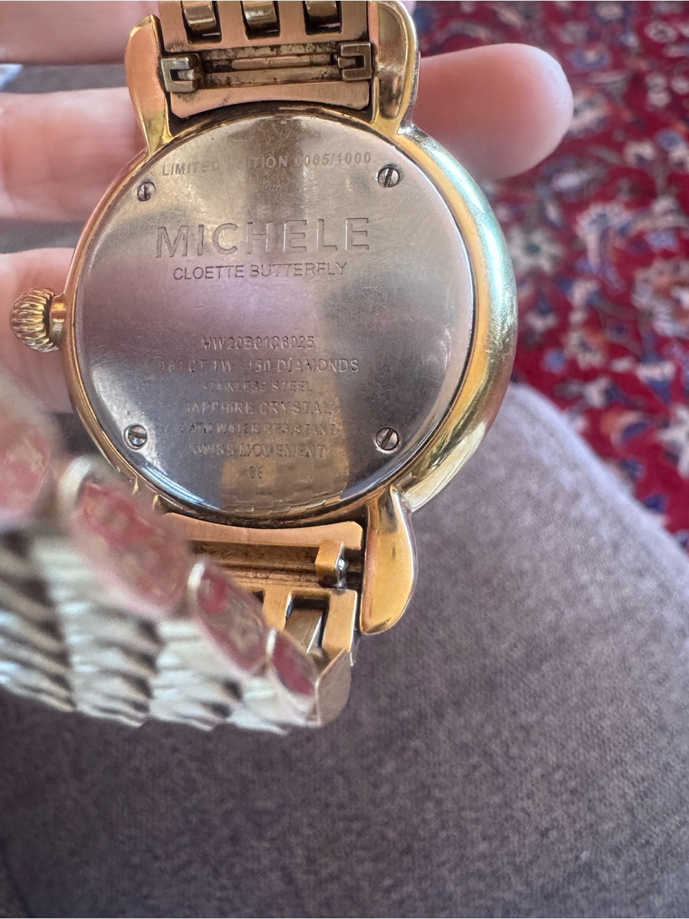 Michele Cloette Butterfly Limited Edition Diamond Watch 36mm 150 Diamonds - Picture 10 of 14